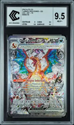 Carte Pokemon Dracaufeu-ex 223/197 CCC 9.5 Flammes Obsidiennes Francais - Image 1
