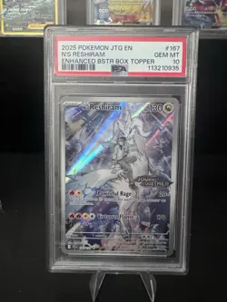 2025 Pokemon EN Journey Together N's Reshiram Stamped Box Topper #167 PSA 10 - Image 1