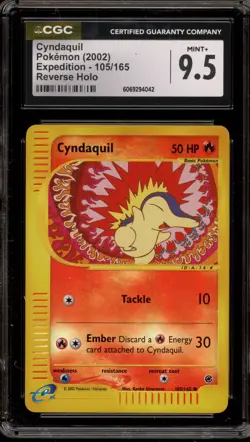 Pokemon Cyndaquil Expedition Reverse Holo #105 CGC 9.5 - Image 1