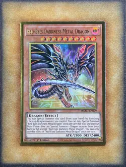 Yugioh Red-Eyes Darkness Metal Dragon MGED-EN009 Gold Rare Alt Art 1st Ed NM - Image 1