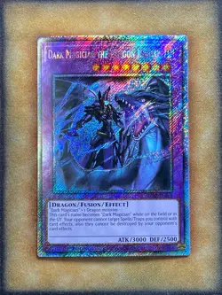 Yugioh Dark Magician the Dragon Knight RA03-EN268 Platinum Secret Rare 1st Ed NM - Image 1