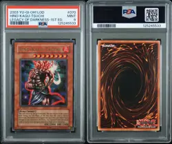 YUGIOH HINO-KAGU-TSUCHI 1st Edition Ultra Rare Holo LOD-070 PSA 9 MINT - Image 3