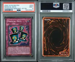 2002 YuGiOh PSV-033 Magical Hats Pharaohs Servant 1st Edition PSA 9 Mint Slab - Image 3