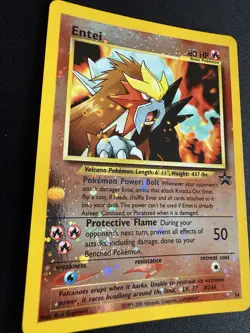 2001 Pokemon Entei Black Star Promo Reverse Holo NM CARD - Swirled - Image 2