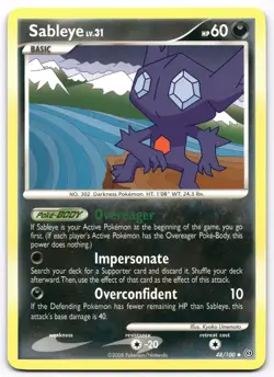 Sableye 48/100 Stormfront Pokemon Card Vintage | - Image 1