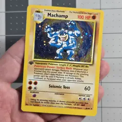 Machamp Cosmos Holo OC Miscut Error Pokemon Card Base Set 2 Starter Set 8/102 - Image 1