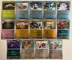 Pokemon 14 Card Mega Evolution Reverse Holo Lot No Duplicates Stufful Snover +++ - Image 1
