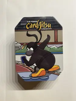 Collectible Disney Topps Club Penguin Card-Jitsu TCG Tin - Tin & Plastic Only - Image 1