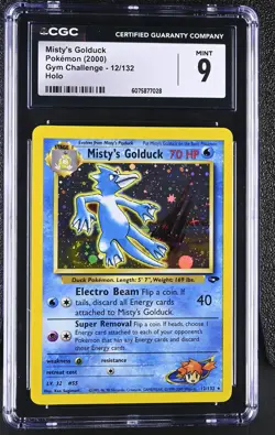 CGC 9 MINT Misty's Golduck 2000 Gym Challenge 12/132 Holo Pokemon Card - Image 1