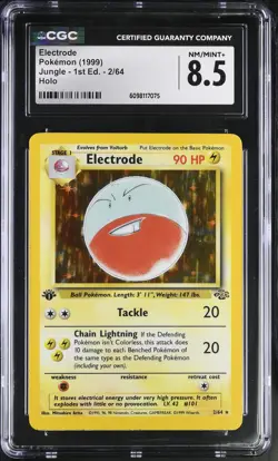 CGC 8.5 Electrode 1999 Jungle 1st Edition 2/64 Holo Pokemon Card - Image 1
