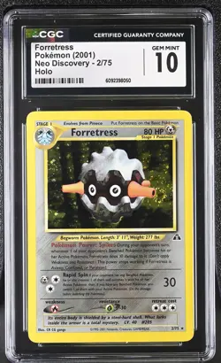CGC 10 GEM MINT Forretress 2001 Neo Discovery 2/75 Holo SWIRL Pokemon Card - Image 1