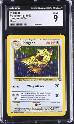 CGC 9 MINT Pidgeot 1999 Jungle 8/64 Holo Pokemon Card - Image 1