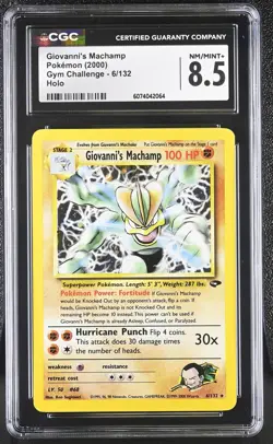 CGC 8.5 Giovanni's Machamp 2000 Gym Challenge 6/132 Holo Pokemon Card - Image 1