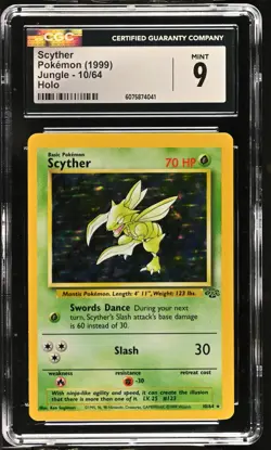 CGC 9 MINT Scyther 1999 Jungle 10/64 Holo Pokemon Card - Image 1