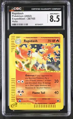 CGC 8.5 Rapidash 2002 Expedition 26/165 Holo Pokemon Card - Image 1