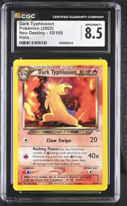 CGC 8.5 Dark Typhlosion 2002 Neo Destiny 10/105 Holo Pokemon Card - Image 1