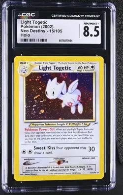 CGC 8.5 Light Togetic 2002 Neo Destiny 15/105 Holo Pokemon Card - Image 1