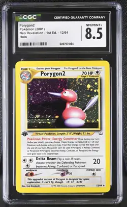CGC 8.5 Porygon2 Neo Revelation 1st Edition 12/64 Holo Pokemon Card - Image 1