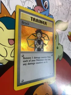 Pokemon TCG WOTC Holo Trainer Card #15/132 Brock Gym Heroes Unlimited Rare LP+ - Image 2