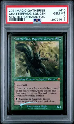2021 MTG MODERN HORIZONS 2 RETRO FRAME-FOIL CHATTERFANG, SQUIRREL GENERAL PSA 10 - Image 1