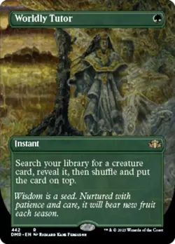 [1x] Worldly Tutor - Borderless Near Mint, English Dominaria Remastered Extras M - Image 1