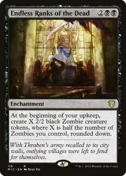 MIC ENDLESS RANKS OF THE DEAD 1x Rare Magic Midnight Hunt Commander MTG EX - Image 1