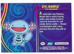 2001 Topps Pokemon Johto League Champions Wooper #194 Blue Topps Logo NM+ - Image 2