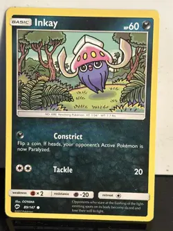 89/147 Inkay Common Reverse Holo: Pokemon Trading Card Game Burning Shadows - Image 1