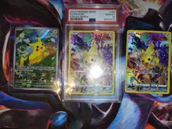 Pikachu 3 Card Lot, PSA 10 Crown Zenith Full Art! Near Mint, Pokemon TCG Lot!!!! - Image 1