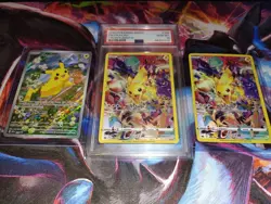 Pikachu 3 Card Lot, PSA 10 Crown Zenith Full Art! Near Mint, Pokemon TCG Lot!!!! - Image 2