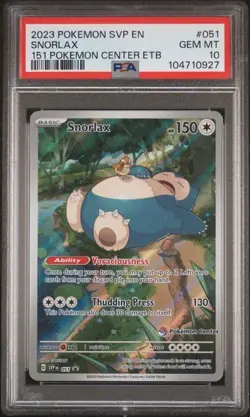 2023 Pokemon Black Star Promo Snorlax Pokemon Center Elite Trainer #051 - PSA 10 - Image 1