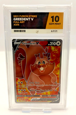 Pokemon Ace Grading 10 - Greedent V 256/264 SW&SH Fusion Strike *Gem Mint* - Image 1