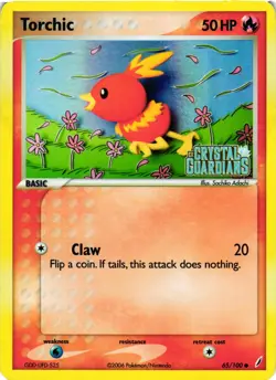 Pokemon TCG Torchic EX Crystal Guardians 65/100 Reverse Holo Common DMG - Image 1