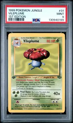 1999 Pokemon Jungle #31 Vileplume 1st Edition PSA 9 MINT - Image 1