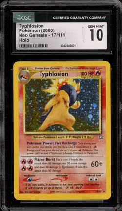 Pokemon Typhlosion Neo Genesis Unlimited Holo Rare #17 CGC 10 Gem Mint - Image 1