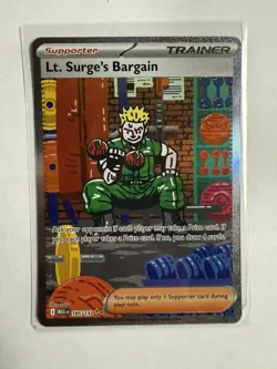 Pokemon Lt. Surge's Bargain Full Art Holo 185/132 - Image 1