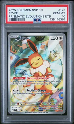 2025 POKEMON SVP EN-SV BLACK STAR PROMO #173 EEVEE PSA 10 - Image 1