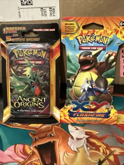Pokemon 4 Booster Pack Team Up Unbroken & xy Ancient Origins & Xy Flashfire. - Image 2