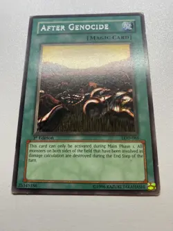 Yu-Gi-Oh! AFTER GENOCIDE Rare 1st Edition LOD-086 HP Damaged - Image 1