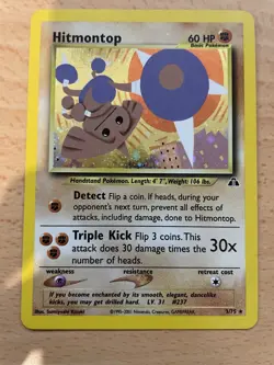 Pokemon Card Hitmontop Rare Holo 3/75 Neo Discovery - Image 3
