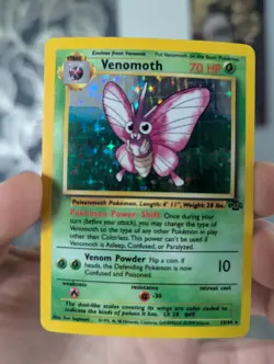 Pokemon TCG Venomoth Jungle Holo Card 13/64 Unlimited Rare, Near Mint Condition - Image 1