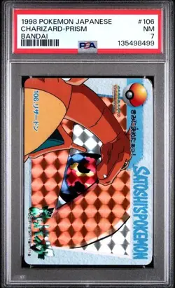 PSA 7 Charizard #106 PRISM Carddass Vending Bandai Japanese Pokemon Card - Image 1