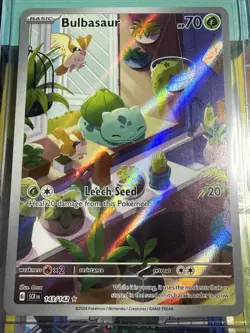 Pokemon TCG Bulbasaur Card 143/142 Stellar Crown Illustration, Rare - Image 1
