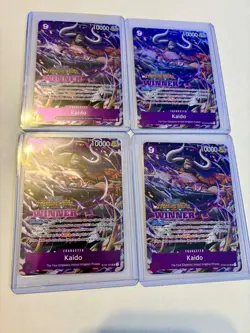 4x (Playset) Kaido Treasure Cruise Winner ST04-003 One Piece Promo Prize Card NM - Image 1