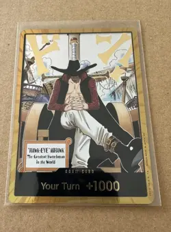 DON!! Card Gold Frame Mihawk OP14 ONE PIECE Seven Warlords of the Azure Ocean NM - Image 1
