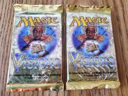 MAGIC THE GATHERING Lot of Two (2) VISIONS Factory Sealed Booster Packs - Image 1