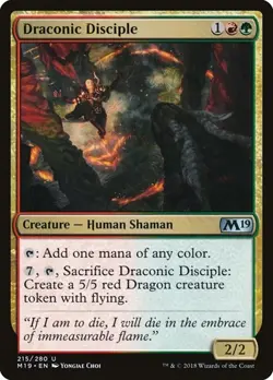 Draconic Disciple 215 MTG NM - Core Set 2019 - Image 1