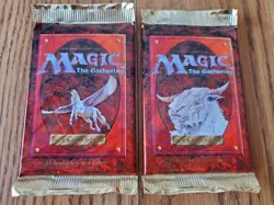 MAGIC THE GATHERING Lot of Two (2) 4TH EDITION Factory Sealed Booster Packs - Image 1