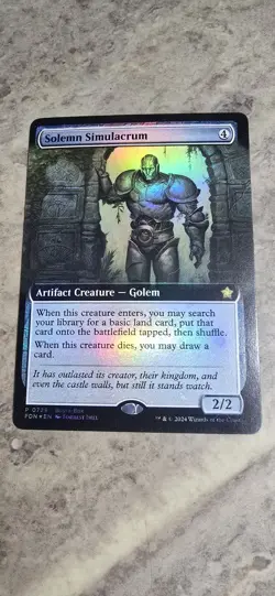 Solemn Simulacrum (Extended Art) Buy-A-Box Promos Foil Rare Artifact MTG NM - Image 1