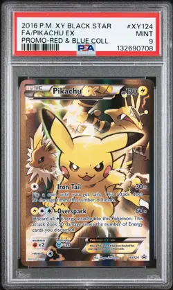 2016 POKEMON XY BLACK STAR PROMO RED & BLUE COLL FULL ART/PIKACHU EX PSA 9 - Image 1